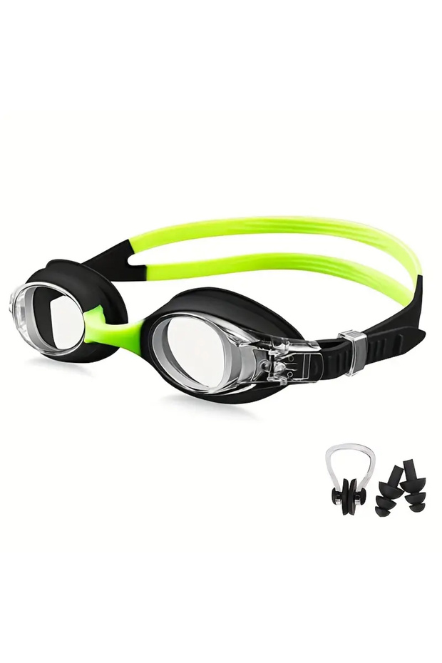 black Children's Anti-Fog Swimming Goggles Ages 3-12 Waterproof Clear Vision No Leaks Quick Adjust S