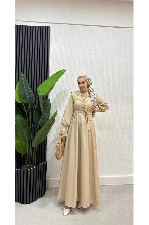 Elif Bağcıklı Tesettür Elbise - 4