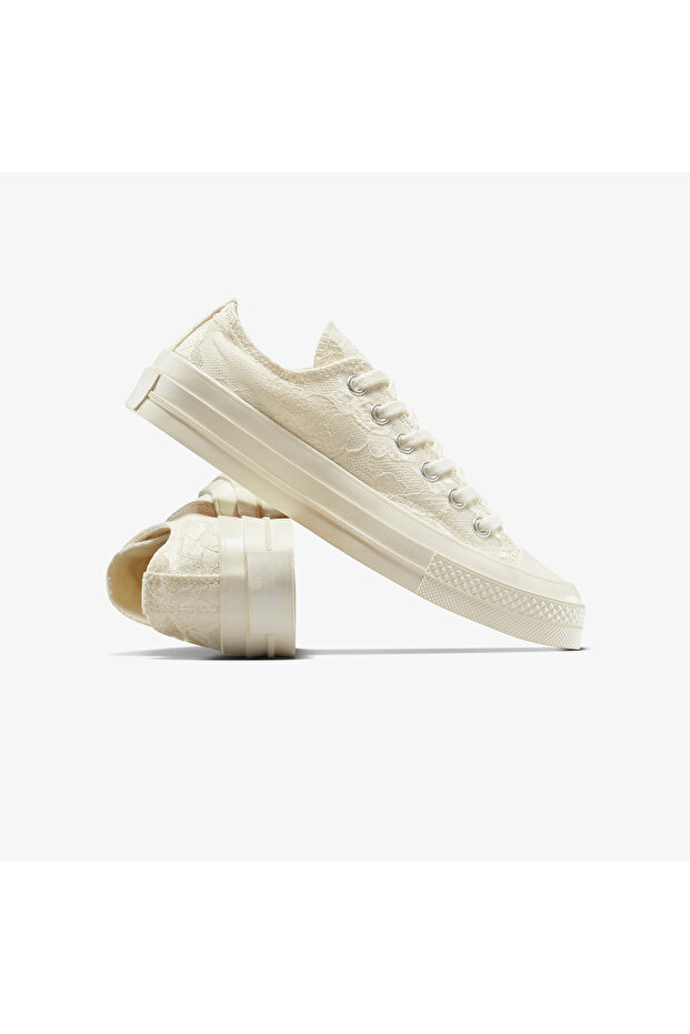 Chuck 70 Kadın Krem Dantelli Sneaker - 6