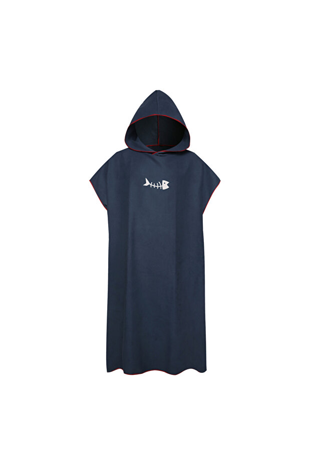 Navy Blue Surf Poncho Changing Towel with Hood Microfiber Beach Blanket Bath Towel Swim Towel Wetsui
