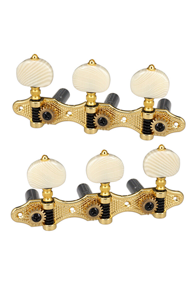 Gold 2 Planks Classical Guitar Tuning Peg Acoustic Guitar Tuners 1:18 Tuning Key 3 Left 3 Right Guit