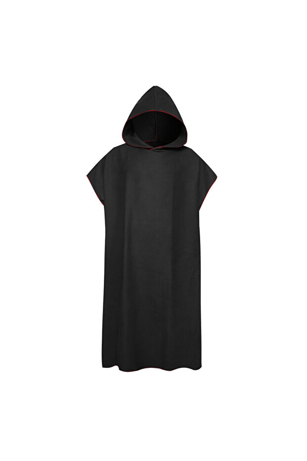 black Surf Poncho Changing Towel with Hood Microfiber Beach Blanket Bath Towel Swim Towel Wetsuit Be