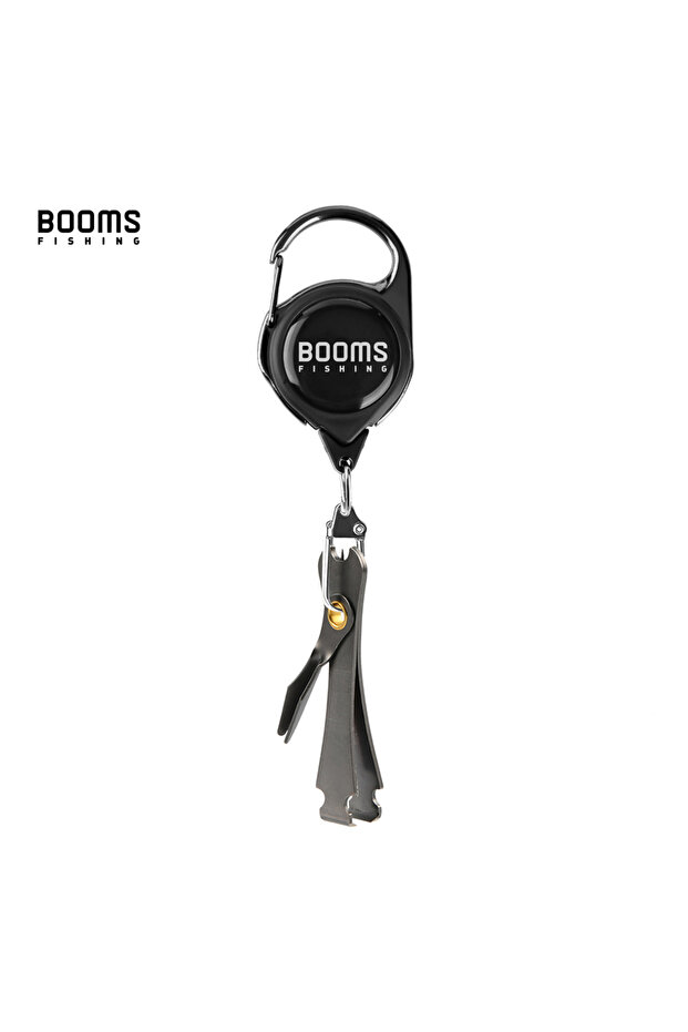 black Booms Fishing Quick Knot Tool Clipper Hook Eye Cleaner Fly Tying Retractor Fishing Scissors Ta