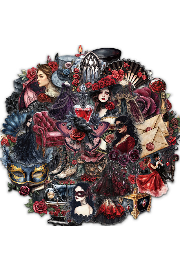 50PCS 50PCS Masked Ball Graffiti Stickers Scrapbooking Collage Material Decoration Dance Party Guita
