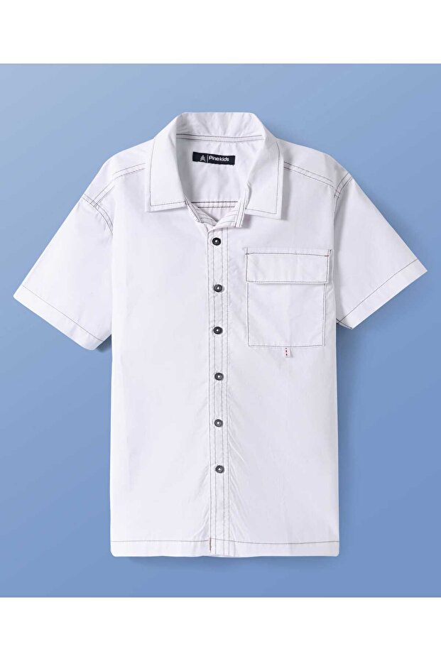 Half Sleeves Solid Shirt - White