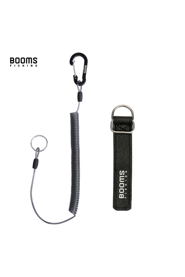 Black Booms Fishing T01 2M Fishing Coiled Lanyards with Rod Tie Beltb Fishing Lanyard for Boating R