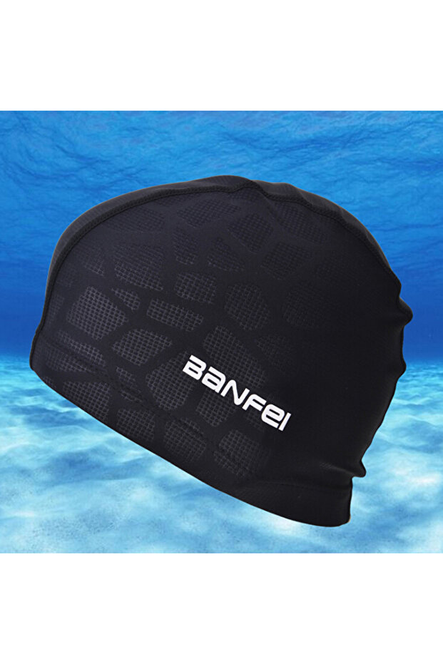 GOD069-BK Men's Adjustable Summer Waterproof Quick-dry Swimming Caps Nylon Elasticity Flexible Durab