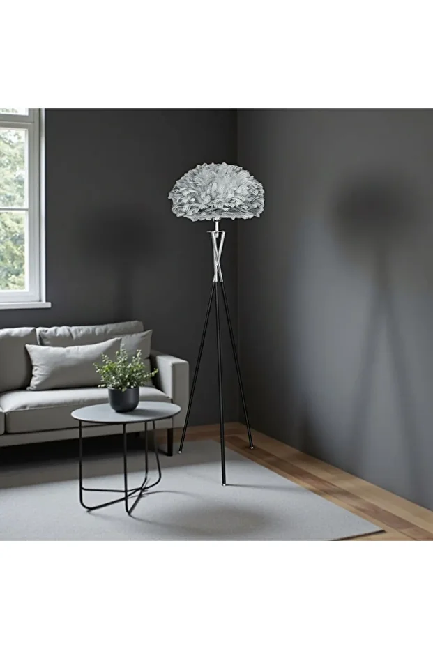 Tüylü Lambader Metal Tripod Model Ayaklı - 1