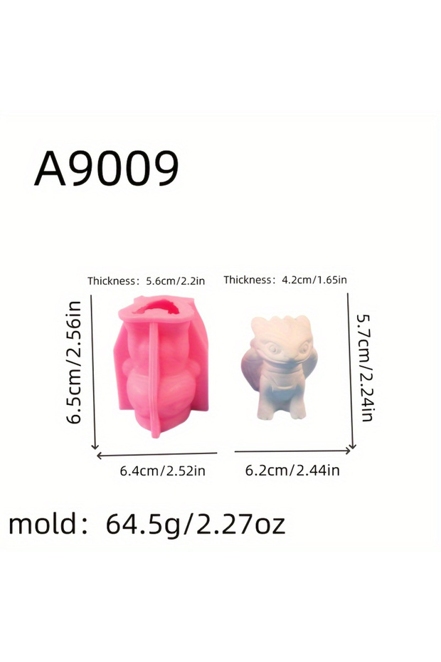A9009 Candle Making Silicone Mold:Cartoon Dinosaur Design,DIYCraft Mold,Flexible and Durable,Irregul