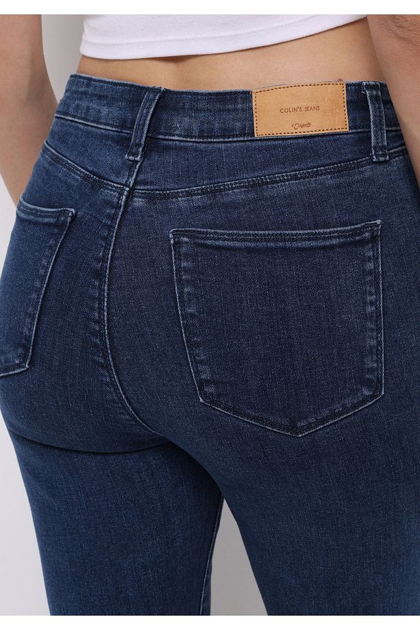 Regular Fit Orta Bel Bootcut Kadın Koyu İndigo Jean Pantolon - 6