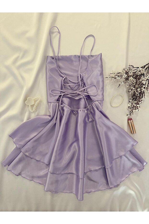 فستان نوم من الساتان برباط خلفي من Alado Lilac