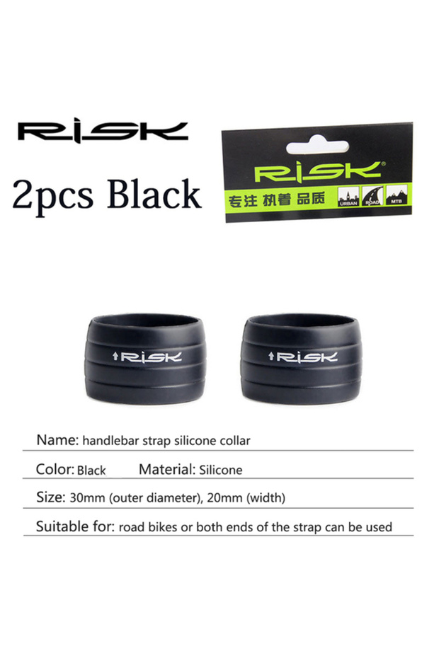 Black Risk Road Bike Handlebar Tape Fixed Ring Non-Slip Bicycle Handlebar Winding Silica Gel Cover W
