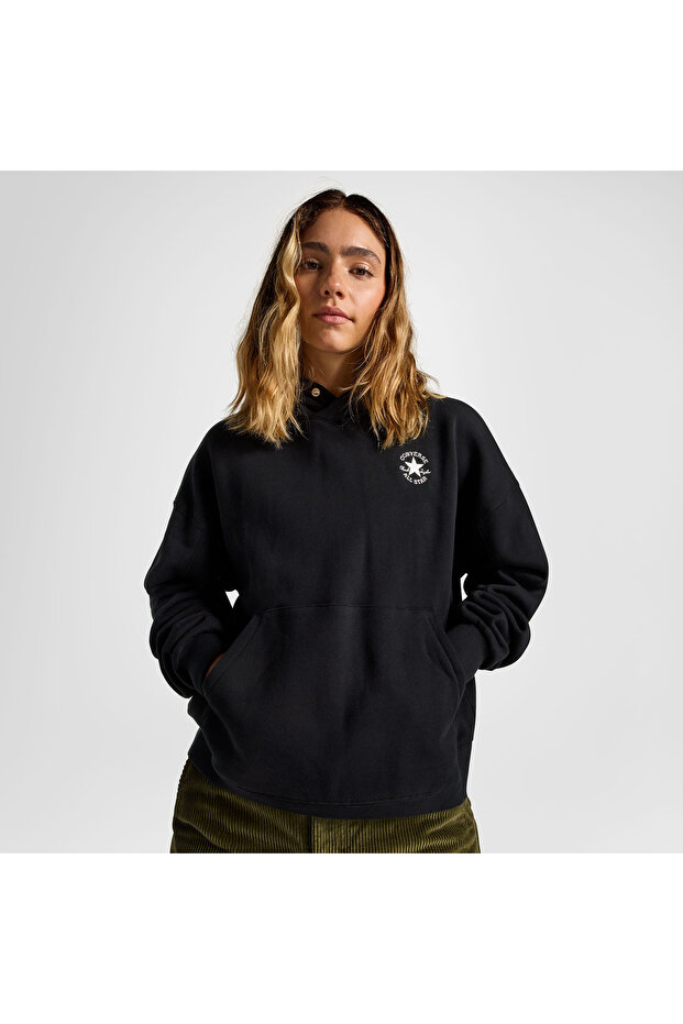 Kadın Oversize Fit Siyah Sweatshirt - 1