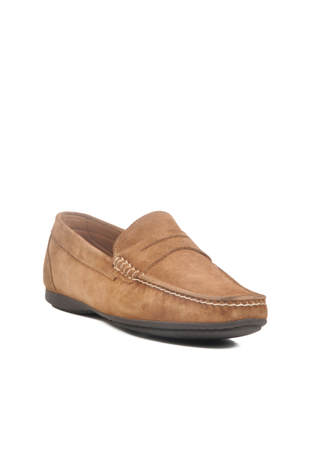 Brown Suede Genuine Leather Men's Casual Shoes Kazar 3Y0113-163 m