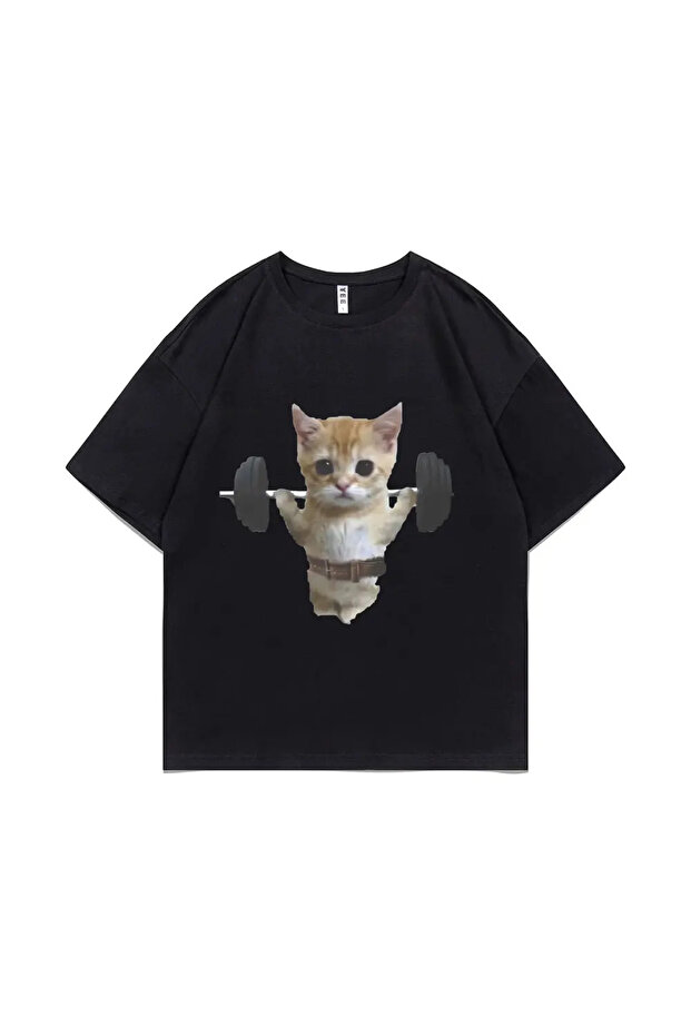 Black Funny Gym Sam Sulek Cat Graphic Print Cute Sports Pump Cover