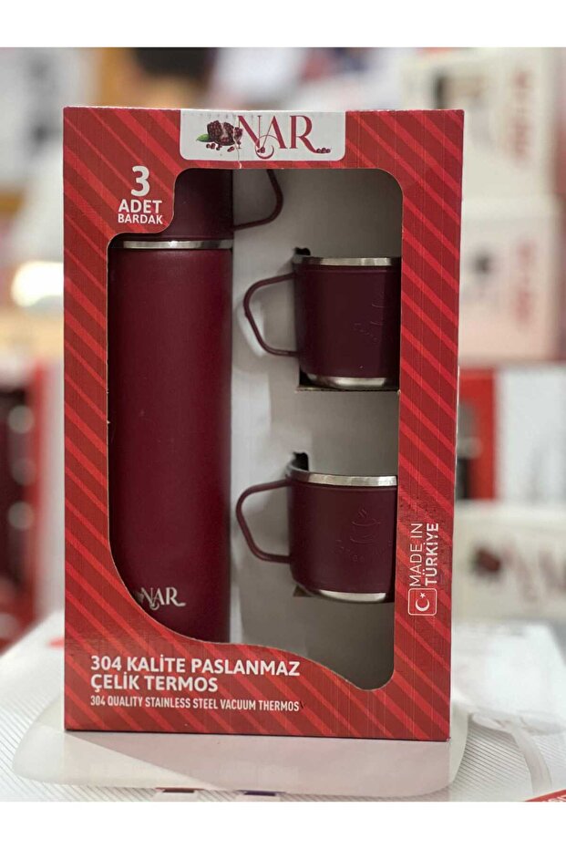 bardaklı çelik çay termosu - 1