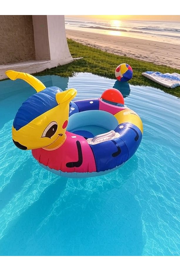 Çocuk Deniz Simidi unicorn Renkli Oturaklı Tutucaklı 0-4 Ya - 1