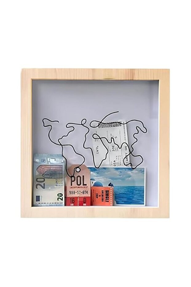 Adventure Archive Box,Adventure Archive Shadow Box,Travel Ticket Shadow Box With Slot,Ticket Shadow Box Frame,Memory Boxes Frame,Travel Collection Box,Shadow Box Top Loading Display Case Frame (1A,L)