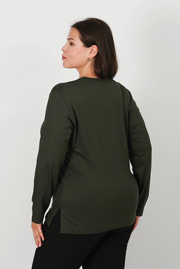 Taş Baskı Penye Bluz - 5