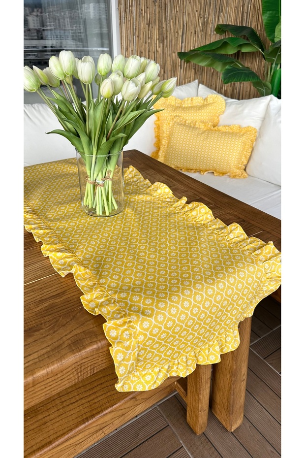 Papatya Desen Sarı Tam Fırfırlı Runner - 4