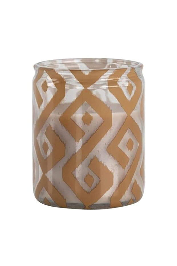 Hema Bohemian Print Candle Vase, 6.5 cm x 8 cm Size, Brown