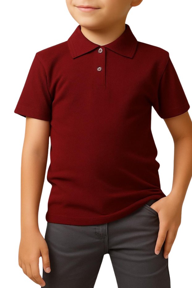 Kids Girls Boys Short Sleeve Polo Neck School T-Shirt Vr.D.K181.Ok.Y01