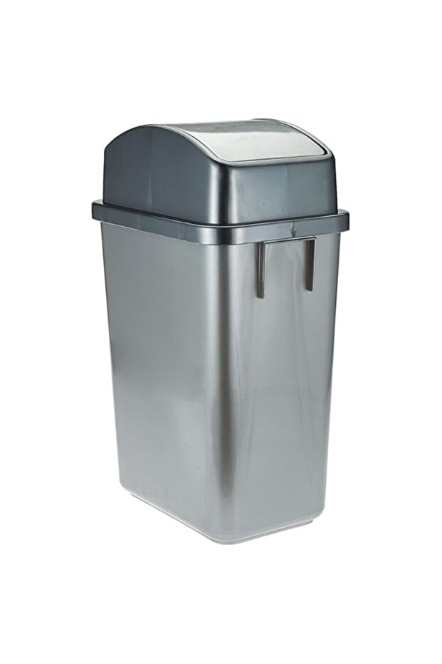 Lionstar Trash Bin, Silver, H11.9 X W17 X D7.9 Cm
