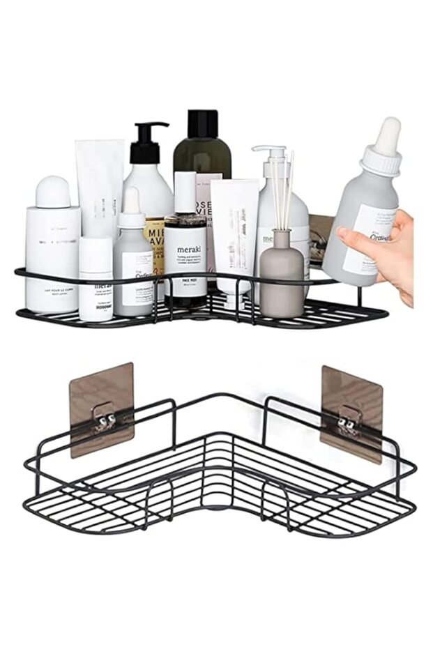 Bathroom Shower Shelf, Black, Set of 1