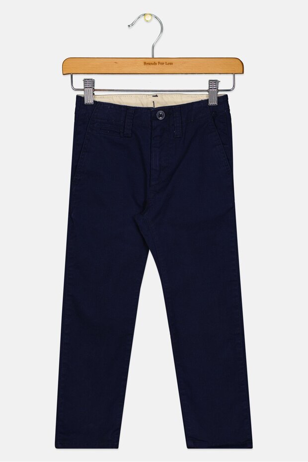 Kids Boy Solid Chino Pants, Navy - 1