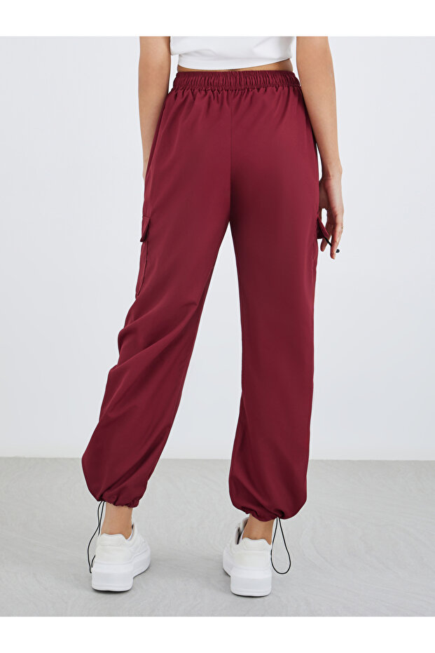 بنطال كارجو سادة برباط على الخصر - 4