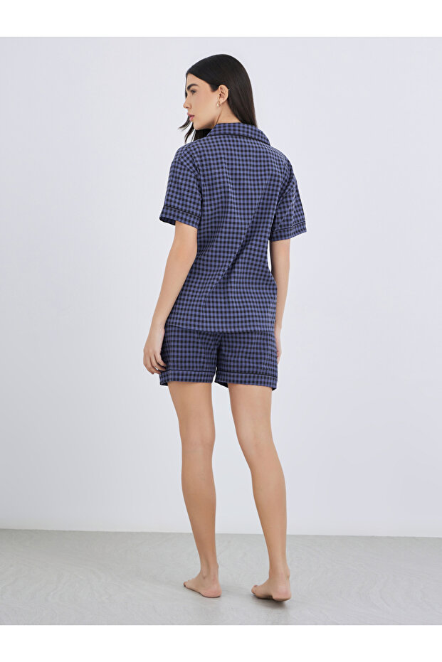 Pack of 3 - Checked Pattern Cotton Shirt, Shorts and Pyjama - 5