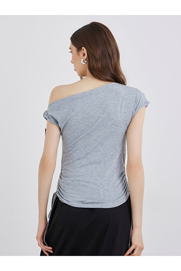 Solid Round Neck Short Sleeve Button Front Top - 4