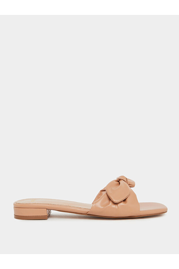 صندل مسطح مزين بفيونكة - 1