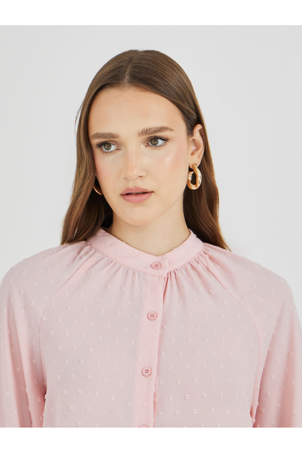 Texture Buttoned Oversized Shirt - 3