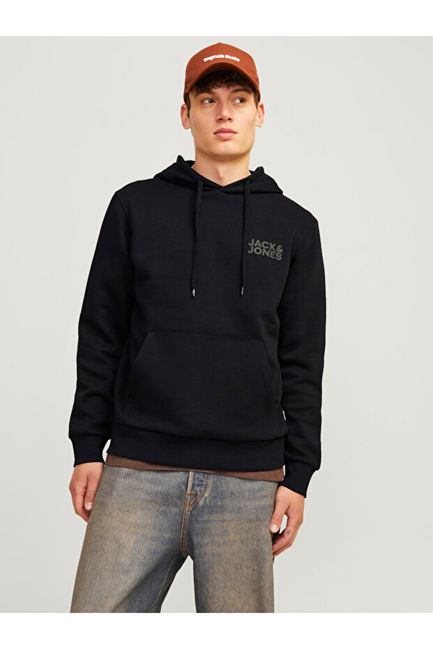 JJECORP Logo Print Hoodie with Drawstring