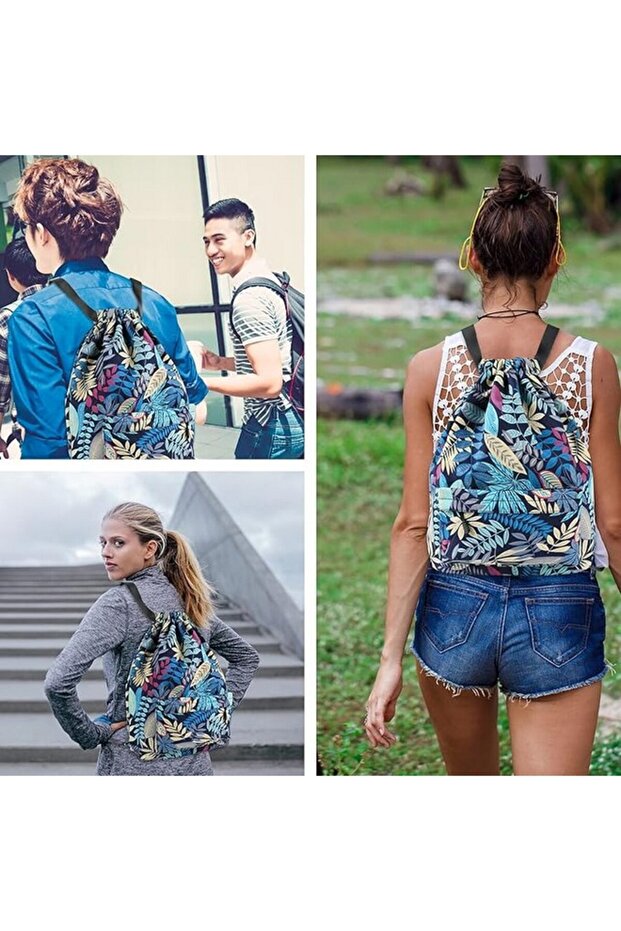 Unisex backpack, floral print, green, Comius Sharp - 2