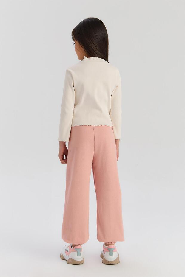 Kız Çocuk Ekru Tshirt - 4