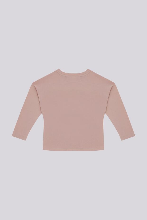 BG Store Kız Çocuk Gül Kurusu Tshirt - 6