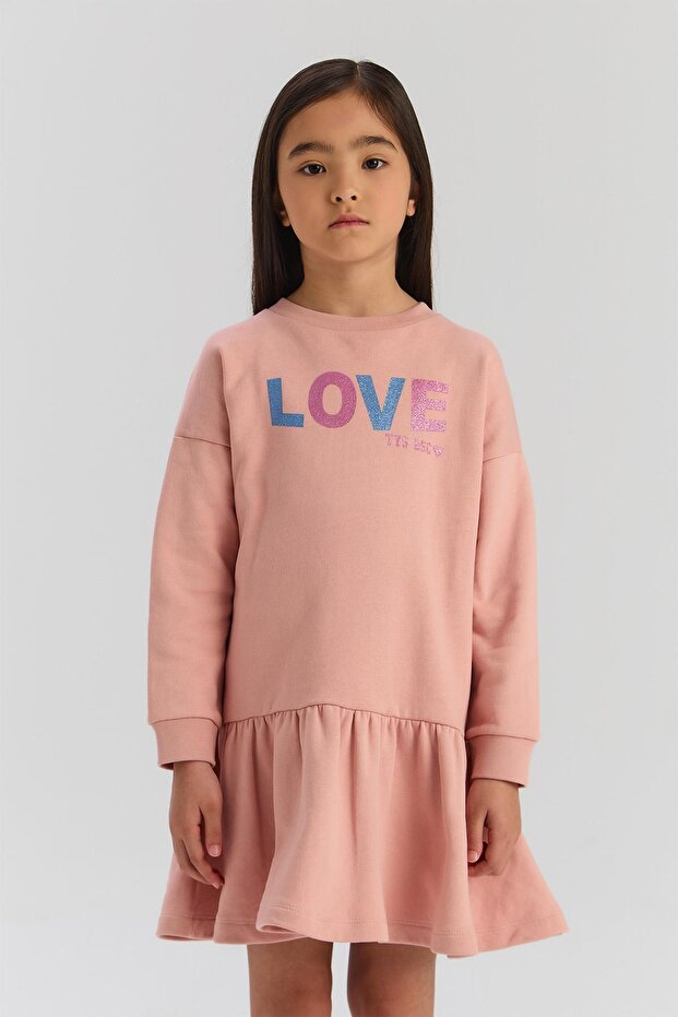 BG Store Kız Çocuk Gül Kurusu Elbise - 2