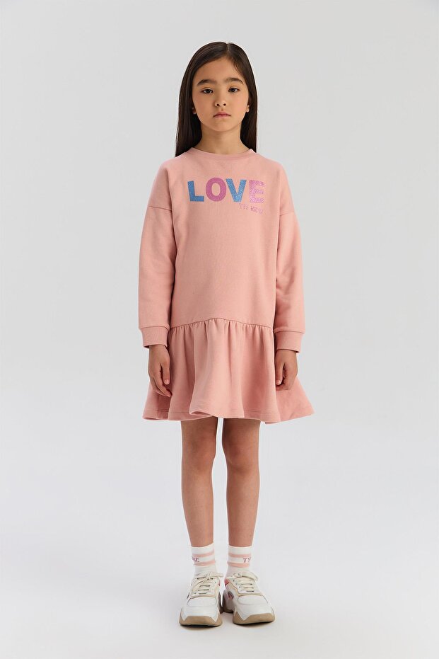 BG Store Kız Çocuk Gül Kurusu Elbise - 1