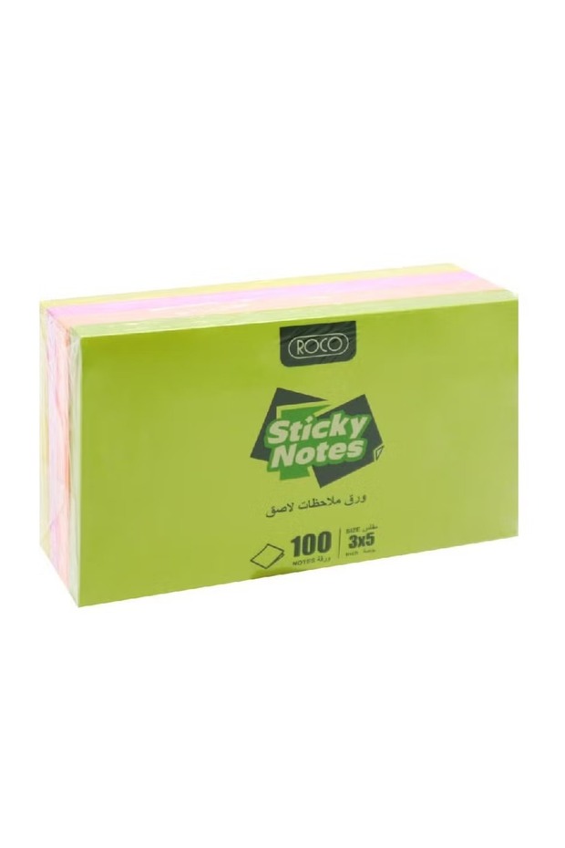 ملاحظات لاصقة بألوان متنوعة - 3 × 5 بوصة - 100 ورقة - لوحة مستطيلة - 1