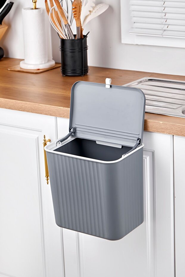 15 Lt Mutfak Tezgah Üstü Ve Dolap Askılı Çöp Kovası - 5