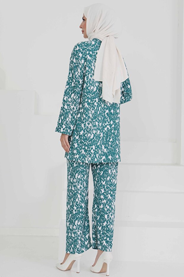 Patterned Kimono Set Emerald - 27132 - 5