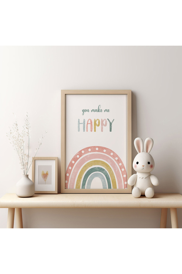 Çocuk Odası Unicorn Ahşap Çerçeveli 3'lü Poster Tablo Seti | Modern Stil Minimal Duvar Dekoru - 5