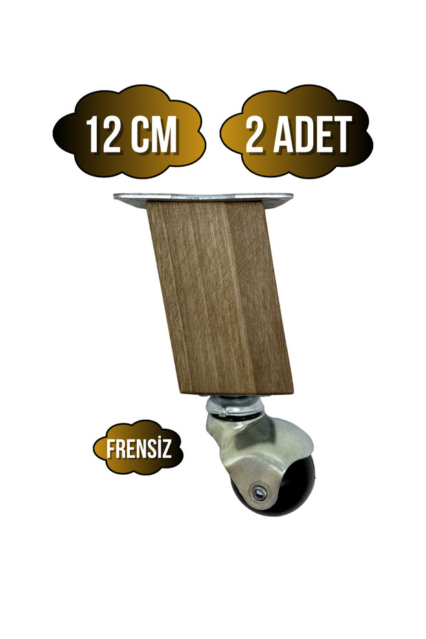 Castle Wooden Slanted Ball Wheel Leg Furniture Coffee Table Wheel Leg(12cm)(2 Pcs)(K. Walnut)(Walnut Tree)