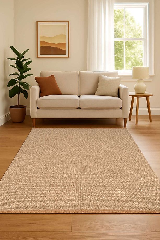 Sarı Sisal Halı Yumuşak Kaymaz Taban Jüt Salon Mutfak Koridor Yolluk 1701 - 1