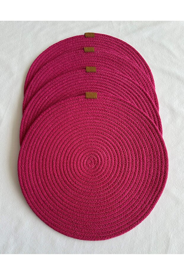 Round Placemat, Table Decor Supla Fuchsia 33cm Set of 4