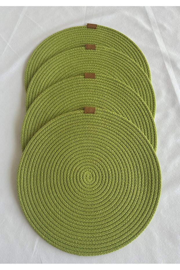 Round Placemat, Table Decor Supla Pistachio Green 33cm Set of 4