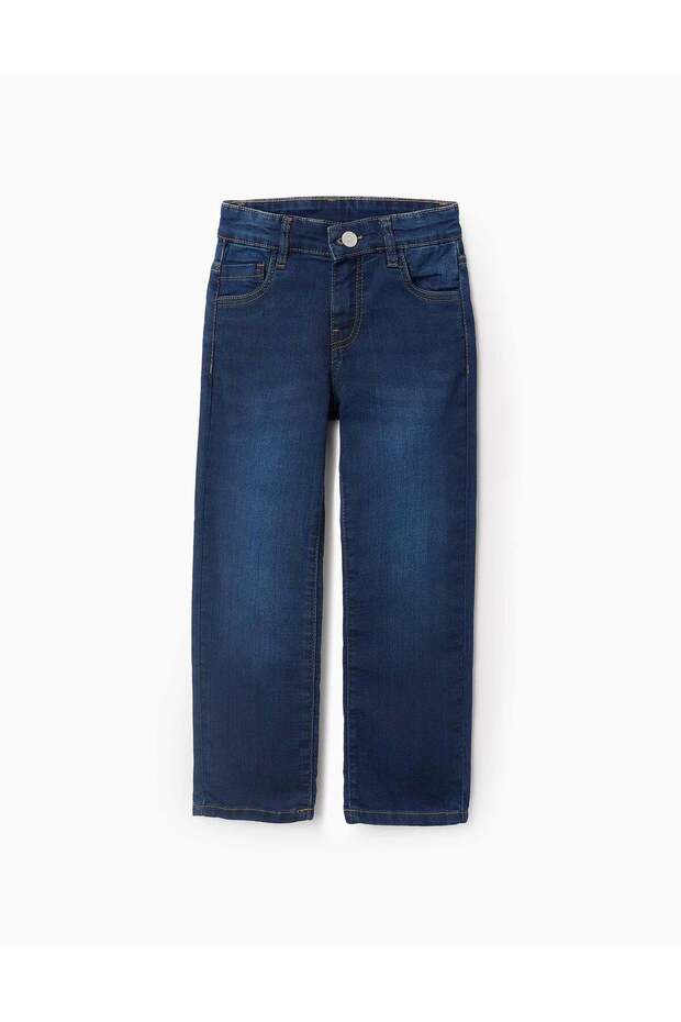 بنطلون جينز للأولاد "مستقيم"، أزرق غامق