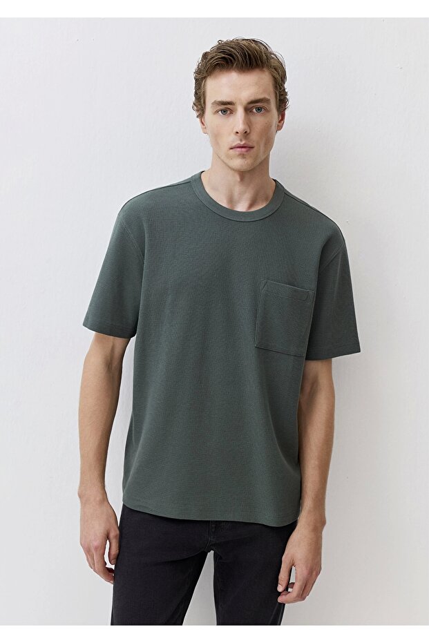 0612889-71598 Yeşil Basic Tişört - 1